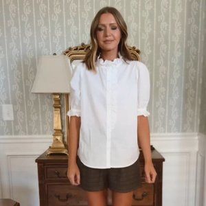 J Crew Ruffle Neck Top